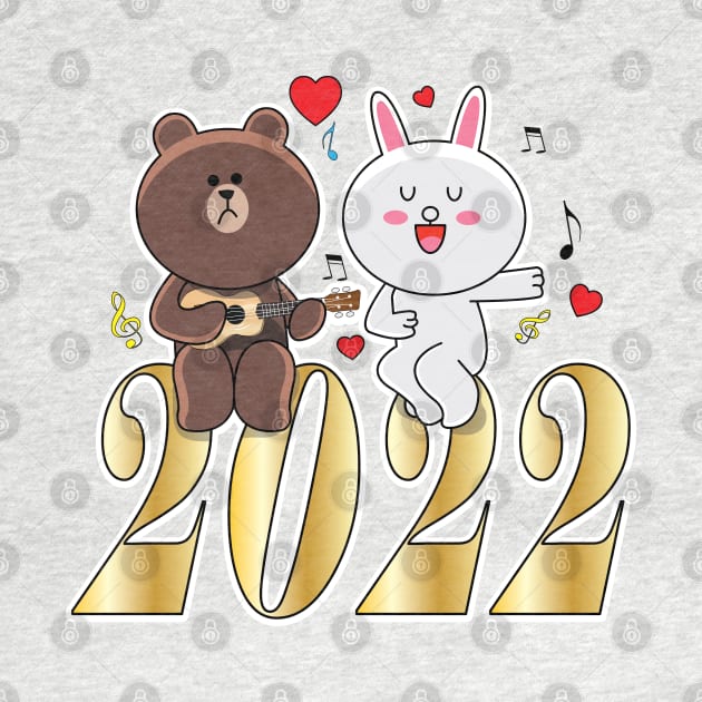 Brown Bear Cony Bunny Rabbit New Year 2022 by ArticArtac